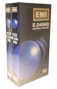 EMI VHS E240HQ (4 Hour) Blank Video Tape Cassette New And Sealed x2 - Picture 1 of 5