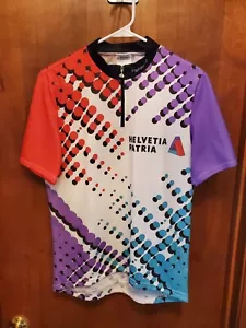 Rare Vintage Gonso Helvetia Patria Cycling Jersey Size Large Purple/Teal/Red - Picture 1 of 3
