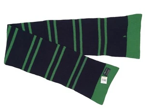 NEW Polo Ralph Lauren Ribbed Scarf! Green & Navy Stripe Green Polo Player Wool - Picture 1 of 2
