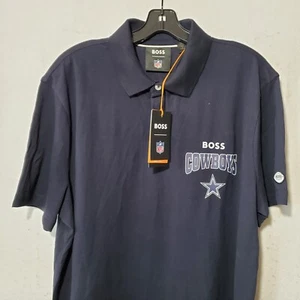Dallas Cowboys Polo Shirt Mens XXL Blue Short Sleeve NFL Hugo Boss NWT - Picture 1 of 12