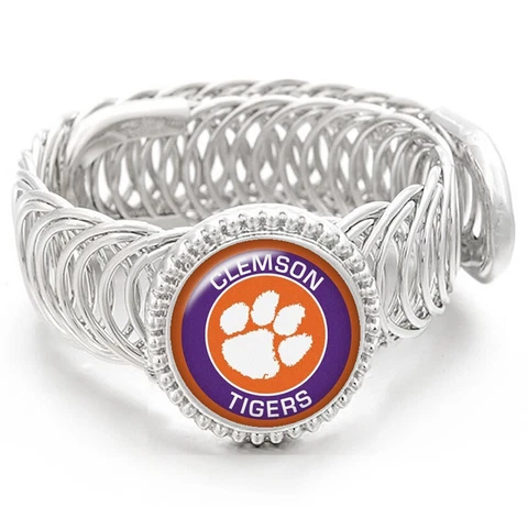 Clemson Tigers Mens Silver Adjustable Chain Bracelet Jewelry Gift D11 Cover