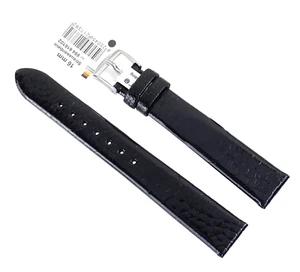 Uhrenarmband Leder 16mm Straußenbein Strauss schwarz Glanz  Barington - Bild 1 von 7