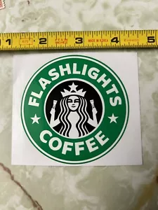 Taschenlampen Kaffee Vinyl Aufkleber Auto LKW Aufkleber - Bild 1 von 3