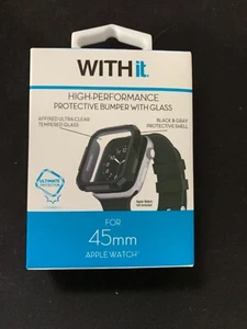 WITHit Dual Layer Full Protection Cover Bumper w/ Glass for 45MM Apple Watch - Picture 1 of 3