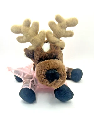 Ganz Webkinz Moose Deer Elk Reindeer Small Plush Stuffed Animal Brown 8" Tall - Image 1 of 4
