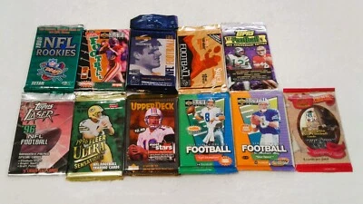 1996 1997 Football 11 Pack Lot Collector's Choice Score Select Topps Laser Ultra - Image 1 of 4