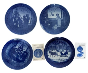 Royal Copenhagen Anual Azul Navidad 4 Platos Vintage Dinamarca 1981, 82, 83, 84 - Imagen 1 de 20