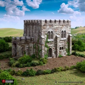 Norman Square Keep - König und Land - bedruckbare Landschaft Gelände Wargaming D&D - Bild 1 von 8