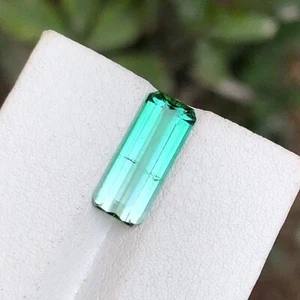 2,85 ct Smaragdschliff Top Qualität selten grünlich neon blau bicolor Turmalin Edelstein - Bild 1 von 12