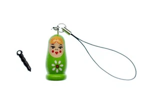 Matroschka Babuschka Pendentif pour Téléphone Portable Russe de Poupée Bois Bell - Photo 1 sur 5