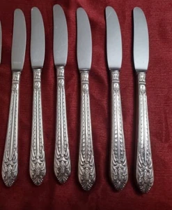 1847 Rogers Bros Marquise Pattern Lot Of 6 Dinner Knives - Picture 1 of 3