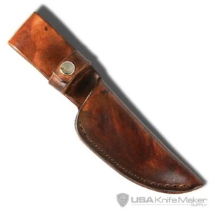 Funda Acabada Estilo #9 - Cuero Marrón - para Cuchillos con Hojas 1 1/4”W 4.5”L - Imagen 1 de 1