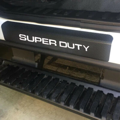 Protector de umbral de puerta de coche de cuero de fibra de carbono para Ford Super Duty Foto 1 de 4