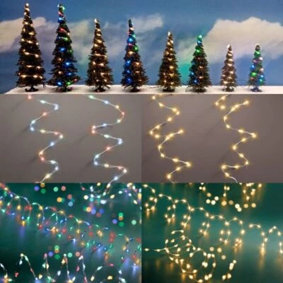 Mini LED light chain 100 cm 60 LEDs 1 mm wire silver model making funfair marketplace - Image 1 of 4