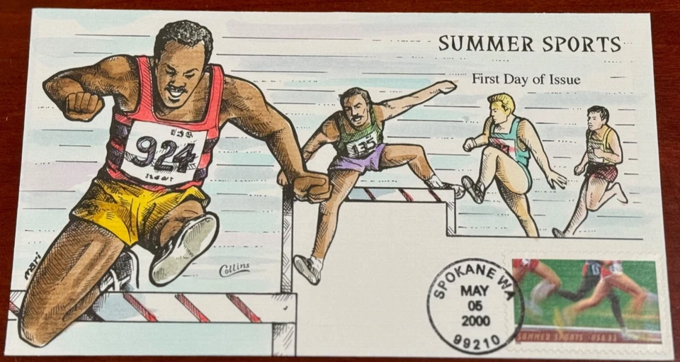 #3397 SUMMER SPORTS, Collins Hand-painted First Day Cover Perfect!!! - Image 1 of 1