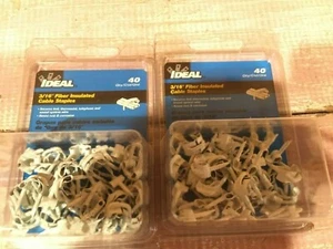 Nuevo en paquete lote de 2 grapas de cable aislantes blancas ideales 3/16" 40ct total 80 - Imagen 1 de 3