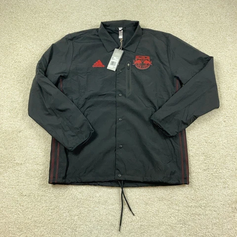 Adidas New York Red Bulls Mens Medium Anthem Jacket Black New DB8480 Cover