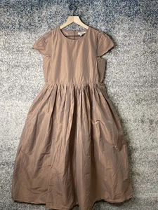 S Max Mara Dress Womens 46 Short Sleeve Midi A-Line Full Skirt Pockets Italy - Picture 1 of 11