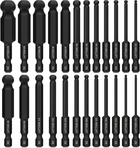 Ball End Hex Head Allen Wrench Drill Bit Set (24PCS Metric & SAE), 1/4" Quick R - Picture 1 of 12