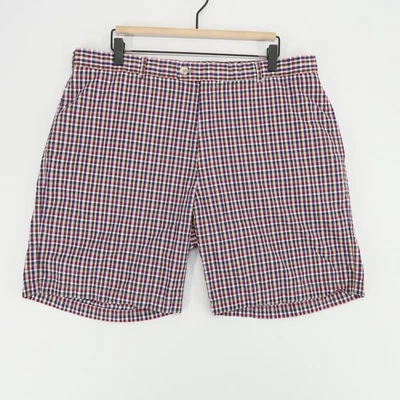 Peter Millar Shorts Mens 38 Red Blue Check Plaid Classic Fit Golf Casual Cotton - Image 1 of 4