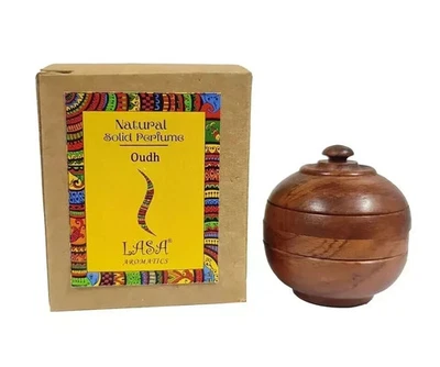 Tarro de Madera Aromática Lasa Perfume Natural Cuerpo Sólido Oudh Larga Duración 6gm Foto 1 de 4