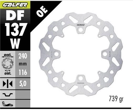 Rotor ondulado de disco de freno trasero Galfer Honda CBR600RR 2009-2012 Foto 1 de 1
