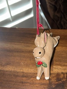 Neu Weihnachten Kaninchen Häschen Ornamente Harz Urlaub Dekor - Bild 1 von 5
