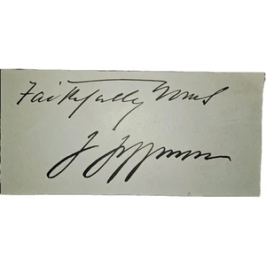 Autografo Joseph Jefferson firmato taglio "Faithfully Yours" - famoso attore XIX secolo - Foto 1 di 1