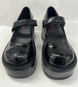 DEMONIA DOLLIE-01 Gr. 7 Damenschuhe schwarz Goth Punk 3" Plateau Maryjane Riemen - Bild 1 von 9
