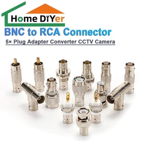5×BNC Female to RCA Phono Male Connector Plug Adapter Converter CCTV Camera - Picture 1 of 23