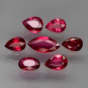 Gemischte Form 5,5x3,5 bis 9x4,5 mm. Natürlicher rosa Turmalin Mosambik 7 Stück/3,07Ct. - Bild 1 von 6
