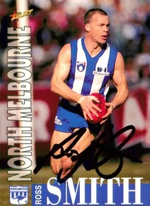 Signed 1996 NORTH MELBOURNE KANGAROOS AFL Premiers Card ROSS SMITH - Picture 1 of 2