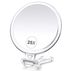25X Magnifying Mirror 5-Inch Double-Sided Handheld Mirror with Adjustable Sta... - Picture 1 of 7