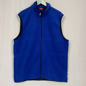 Izod Fleece Vest Jacket Mens XL Blue Pockets Sleeveless Lightweight Full Zip Up - Picture 1 of 9