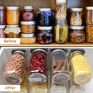 For Food Storage Jar Organizer Shelf for Kitchen Cabinets 2 Tier Design