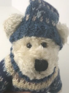 Boyds Bears Jointed Plush Knut Polar Bear Stuffed Animal Wool Sweater Hat - Picture 1 of 6