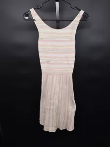 Roxy Women’s Striped Sleeveless Dress L 100% Cotton Casual Lightweight Summer - Picture 1 of 7