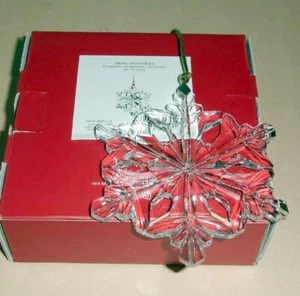 Lenox Optic Snowflake Undated Crystal Glass Ornament 4" #896408 New - Picture 1 of 6