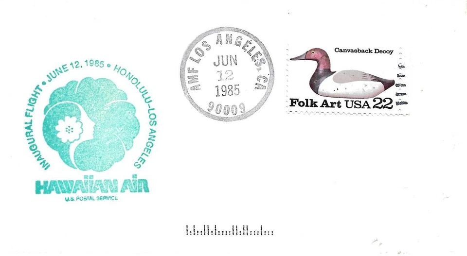 FFUS Hawaiian Air Los Angeles AMF - Honolulu June 12 1985 AAMC#HA-D6Wf - Image 1 of 1