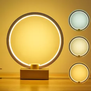 Bedside Table Lamp Bedroom Modern Round Nightstand Lamps Warm White 3 Color - Picture 1 of 9