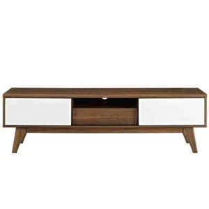 Envision 59 in. Walnut/White TV Stand with Drawers, Fits TVs to 65 in. - Picture 1 of 5