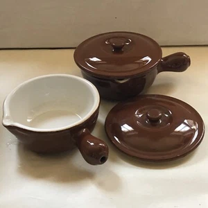 Pair Of Hall French Onion Soup Bowls With Lids - Picture 1 of 5