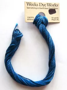 Weeks Dye Works 10 Yards Hand Over-Dyed Cotton Pearl #5 - 1307 AMERICANA - Picture 1 of 3