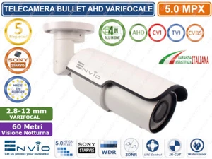 TELECAMERA VARIFOCALE 2.8-12mm IBRIDA AHD TVI CVI CVBS 72 IR LED 5 MP 60 METRI - Foto 1 di 2