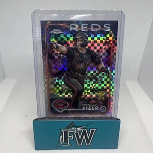 2024 Topps Chrome Spencer Steer X-Fractor #104 Reds Gold Cup - Picture 1 of 2