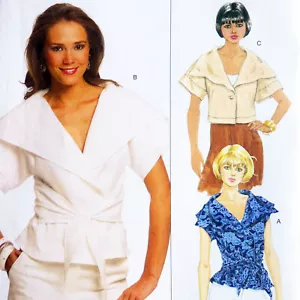 Top Blouse Sewing Pattern 8 10 12 14 Collar and Sleeve Variations Uncut B5186 - Picture 1 of 5