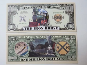 Locomotora TREN Choo Choo Choo Billete de un millón de dólares de Iron Horse EE. UU. - Imagen 1 de 1