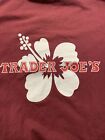 Trader Joe's Short Sleeve Unisex Employee Tee Shirt Hibiscus Burgundy Size Large