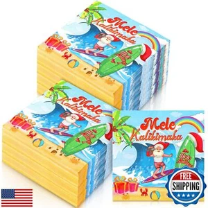 Feifeiya 60 Stück Mele Kalikimaka Cocktail Papierservietten 6,5 x 6,5 Zoll Dispo - Bild 1 von 5