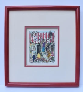 Cuerda de saltar litografía 3D original numerada firmada por el artista pop James Rizzi 1989 - Imagen 1 de 8